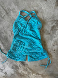 Enterito brocado aqua